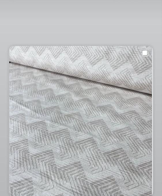 Döşəklik Parça — Boz Zigzaq (Chevron) Naxışı